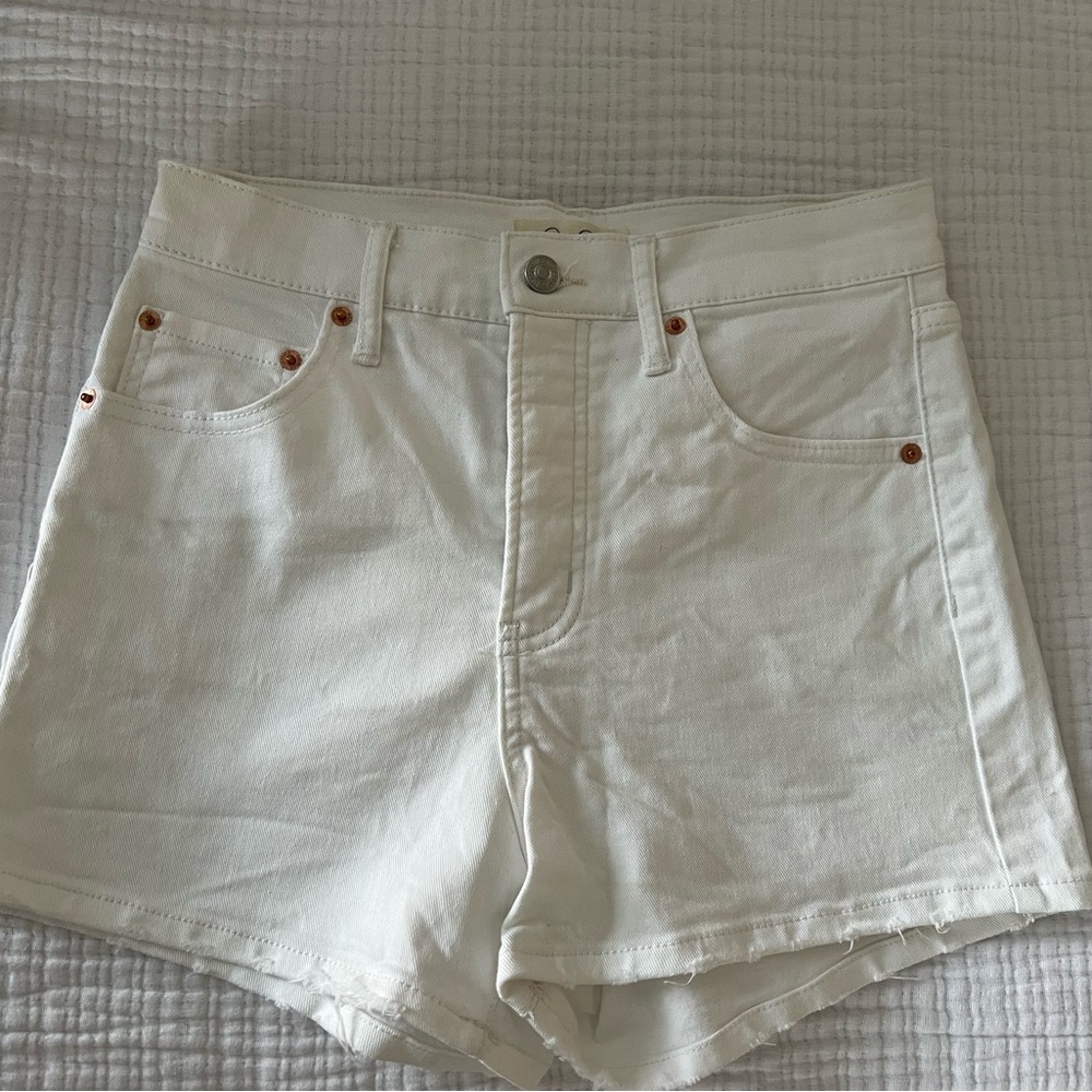 White denim shorts